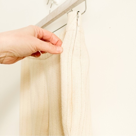 Edward Achour Paris Ivory Metallic Gold Stripe Tweed Double Breasted Suit Set - Picture 11 of 14